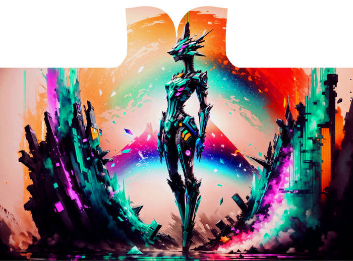 A glitched out cyber alien design